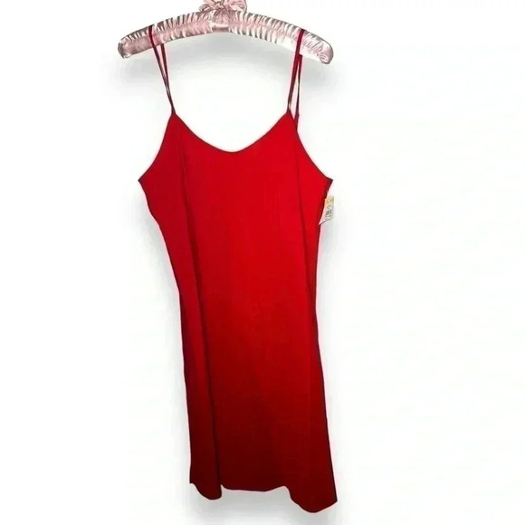 NWT NANETTE LEPORE fire  engine red slip dress 10 - Picture 1 of 5